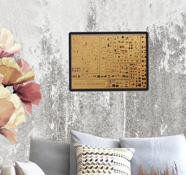 Музыкальный инструмент декоративная живопись постер Скрипка Гитара пианино