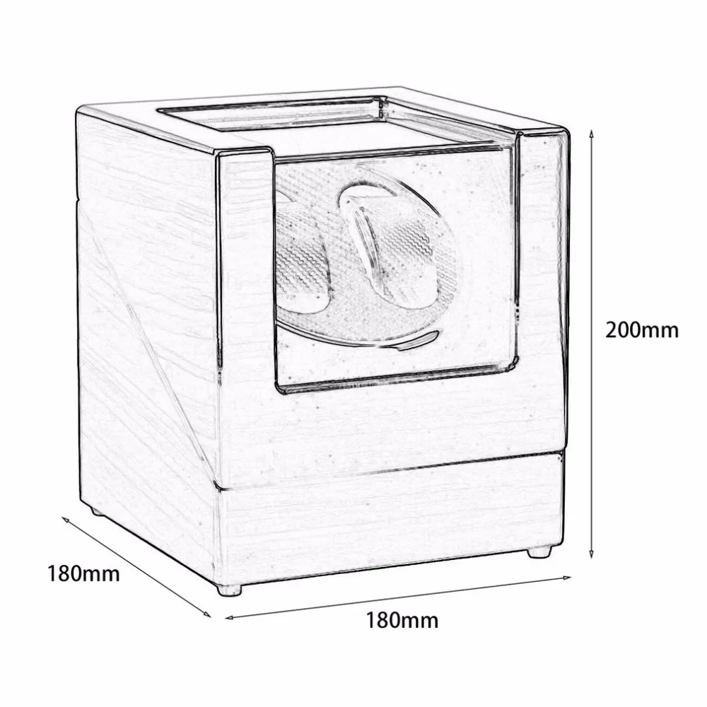 Wooden Lacquer Piano Glossy Black Carbon Fiber Double Watch Winder Box Quiet Motor Storage Display Case US PLUG Shaker | Наручные часы