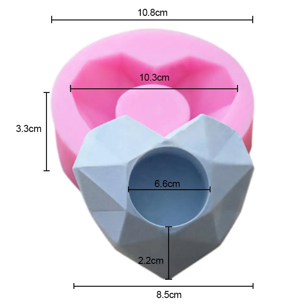 Подсвечник Плесень DIY Ремесло Свеча делая алмаз сердце форма Силикагель