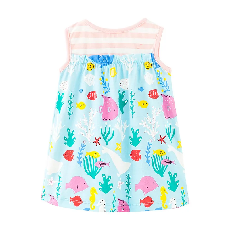 

Funnygame Summer Baby Sleeveless Dress Ladybug Applique Kids Polka Dot Kids Tunic Cute Cotton Toddler Dresses