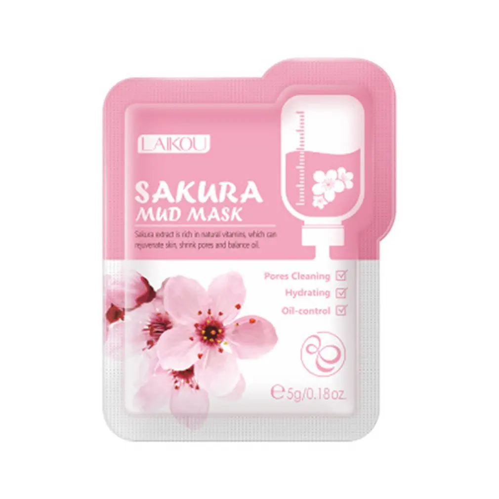 

1PC Sakura Mud Mask Skin Cleansing Clay Mask Oil Control Face Mask Facial Cleanser Hydrating Facial Treatment