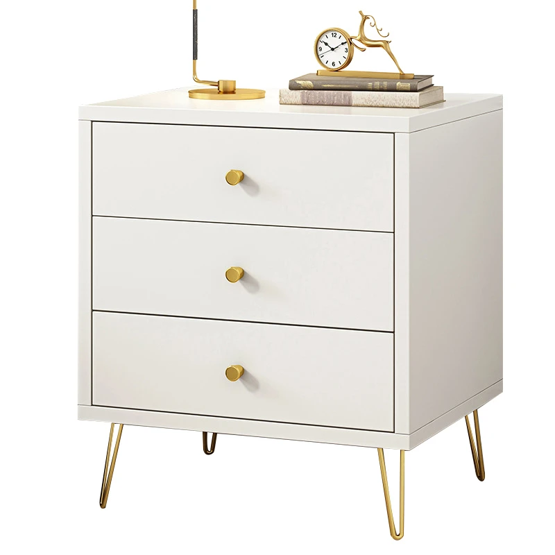 Прикроватный столик с 3 ящиками деревянная тумбочка комод шкафчик офисный шкаф