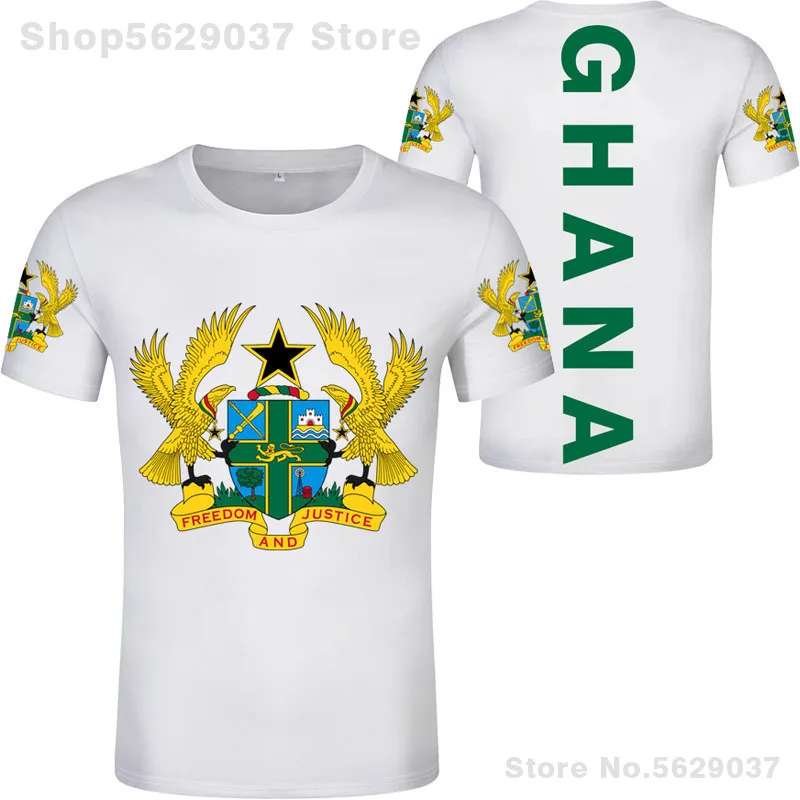 Футболка Гана самодельная футболка с бесплатным именем и номером на заказ
