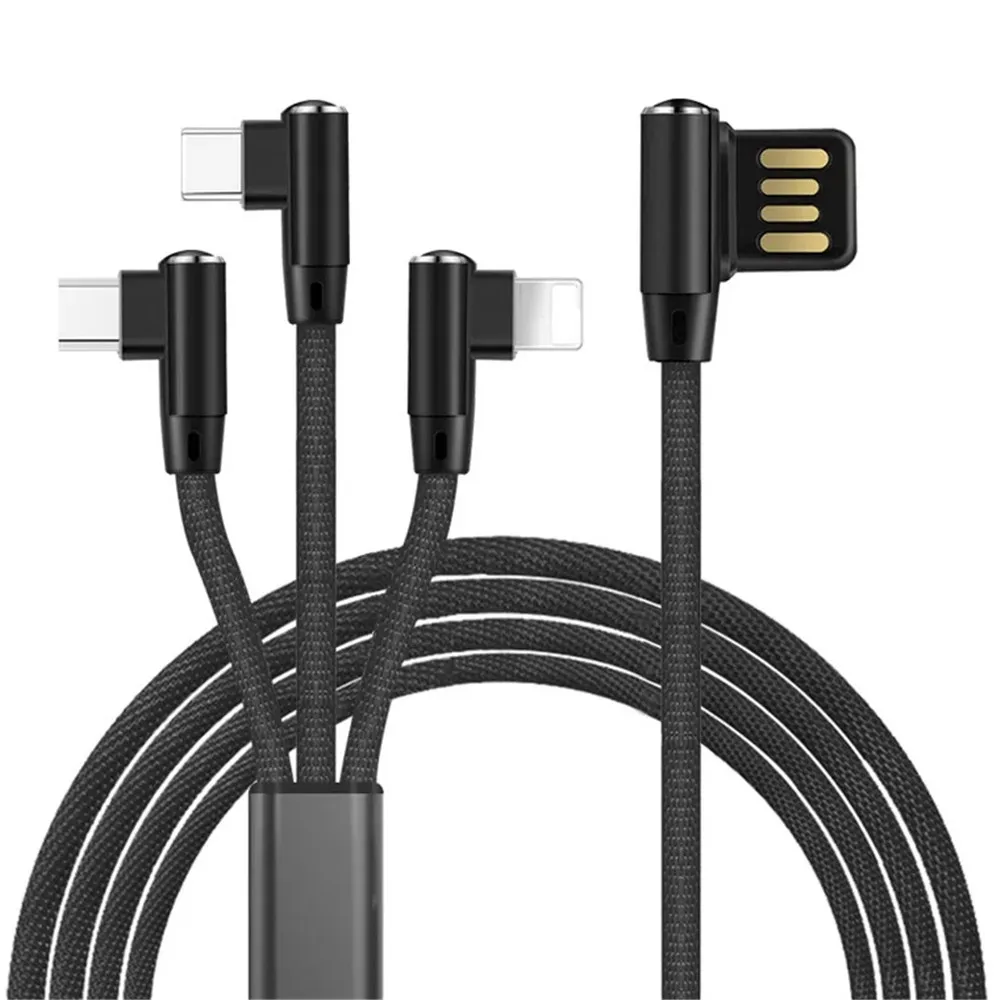 

ihuigol 3 In 1 Micro USB Type C Charger Cable For iPhone 12 11 X Samsung S9 S20 Xiaomi 5 1.5M Lighting Phone Fast Charging Cable