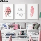 Плакаты и принты розовых перьев в скандинавском стиле плакат любви простое украшение картина для комнаты девочки холст картина для гостиной