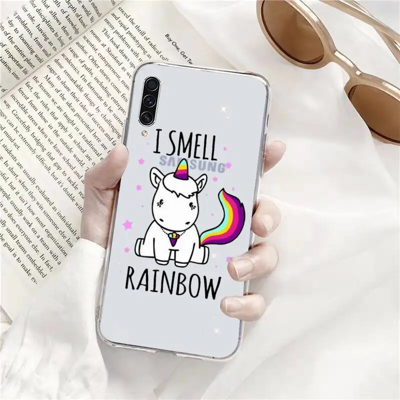 

unicorn cute rainbow horse Phone Cases Transparent for Samsung A71 S9 10 20 HUAWEI p30 40 honor 10i 8x xiaomi note 8 Pro 10t 11