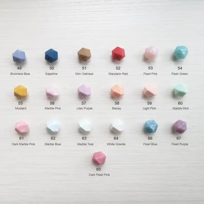 

Silicone Beads 14mm Food Grade Silicone Teething Beads Baby Teether 50pcs
