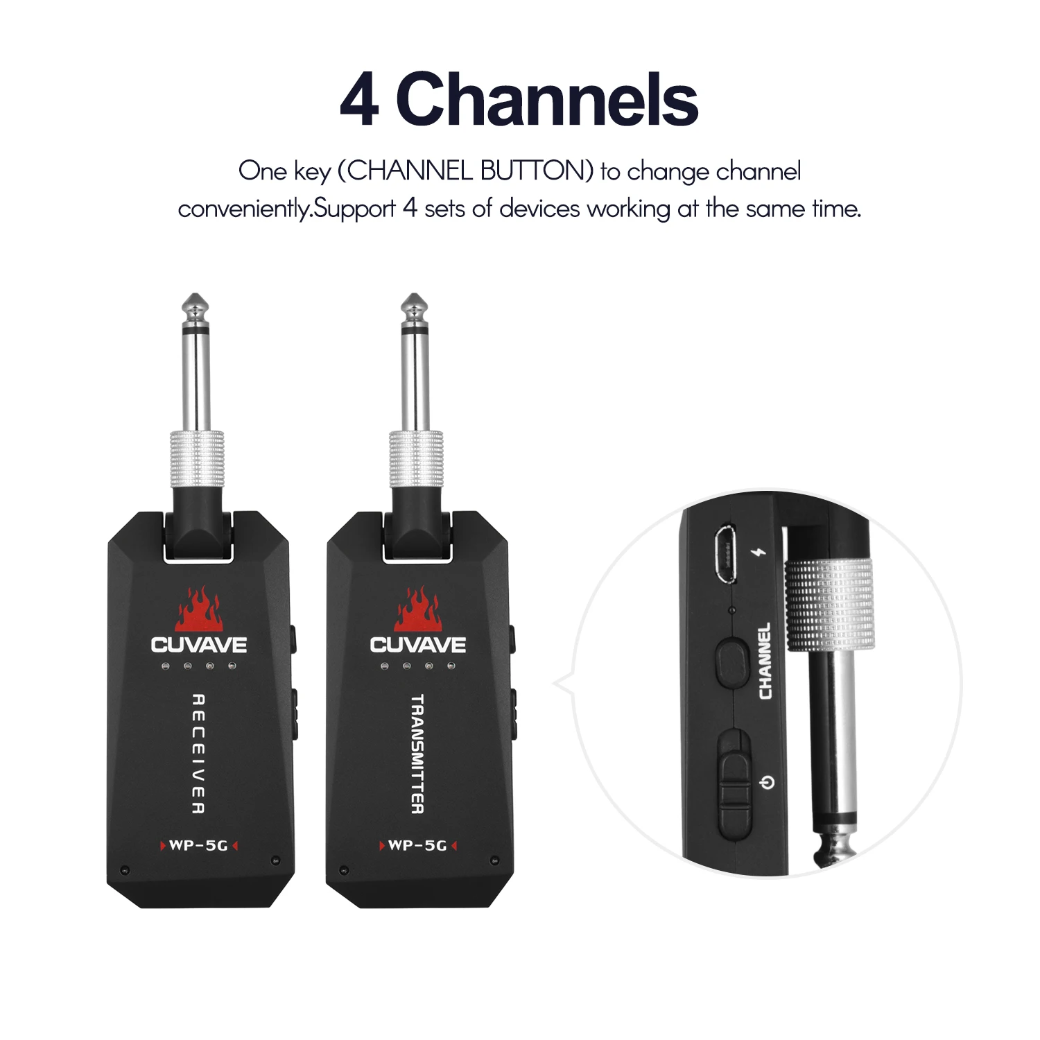 WP-5G Беспроводной 5 8 ГГц гитара Системы Перезаряжаемые аудио передатчик и