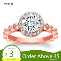 visisap elegant rose gold color rings for women clear aaa zircon wedding engagement jewelry dropshipping ring b2571