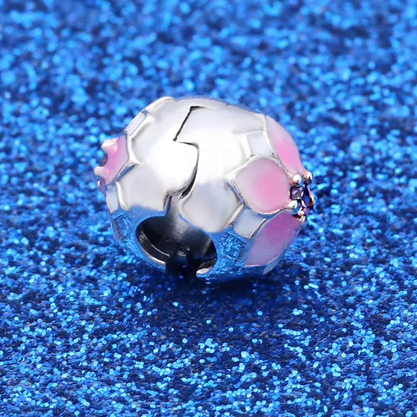 Подлинные бусины из серебра 925 пробы с фиксированным зажимом для браслетов и