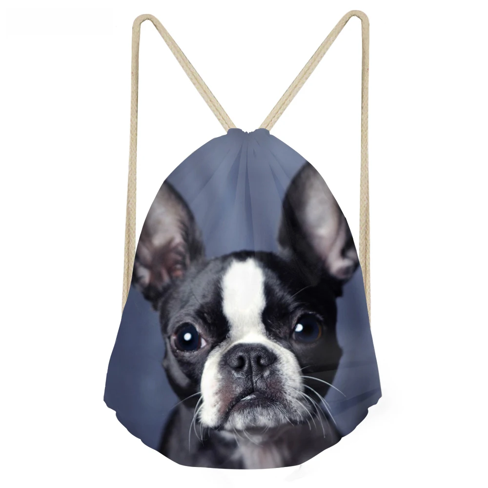 

Женский и мужской рюкзак с 3D рисунком Бостон-терьер