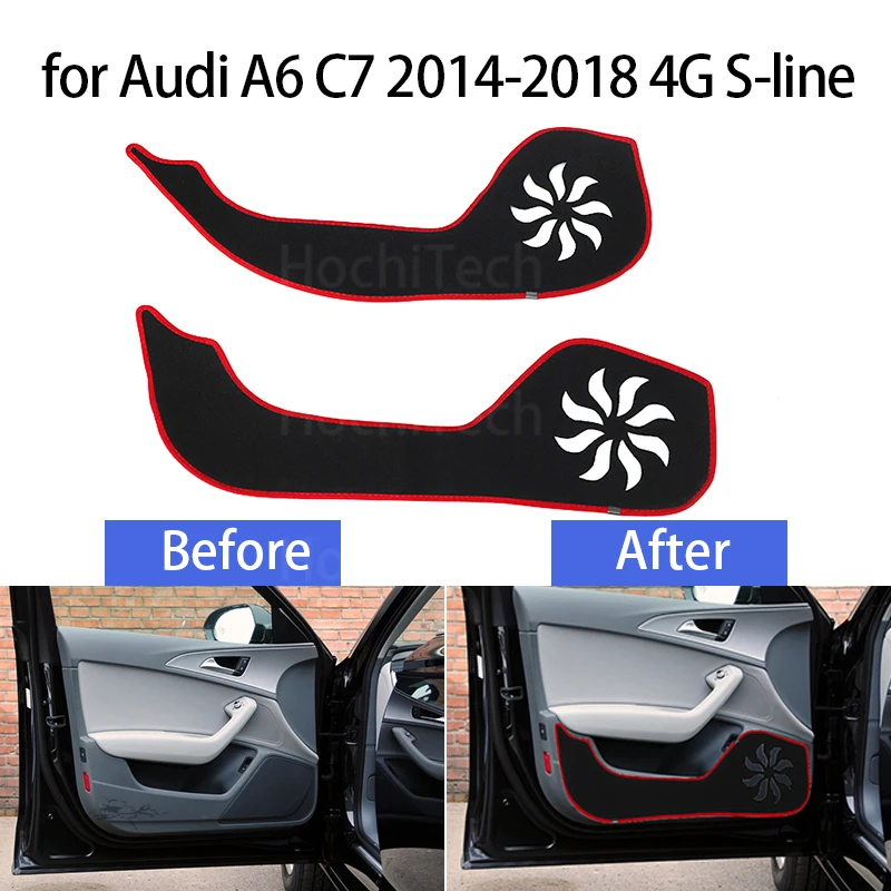 

Защитный ковер, внутренняя защита для двери, боковая крышка для Audi A6 C7 2014-18 4G S-line, автомобильная дверь, противоударный коврик, наклейка, аксес...