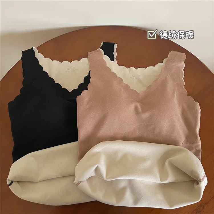 

Бархатный теплый жилет De Velvet, Женский УТЕПЛЕННЫЙ ТОП без следов, зимняя одежда для девочек, низ без рукавов