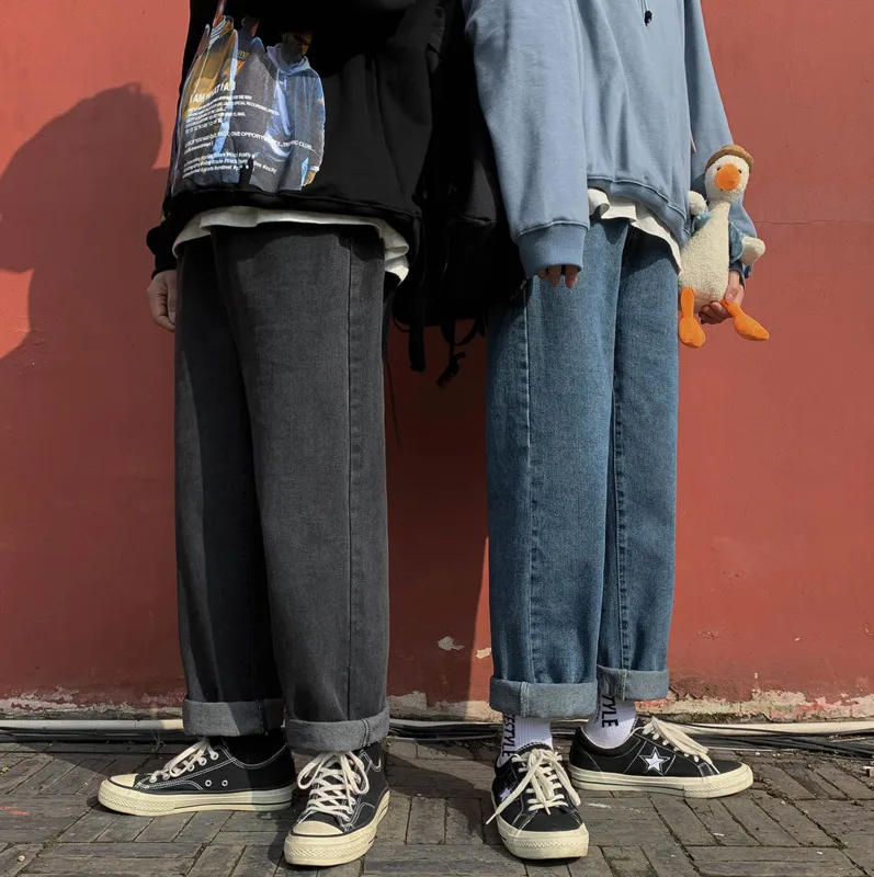 Новинка весна-осень 2020 популярные парные однотонные потертые джинсы для