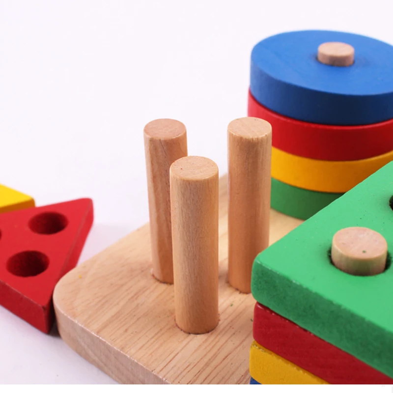 Детская деревянная развивающая игрушка Геометрическая доска для интеллекта