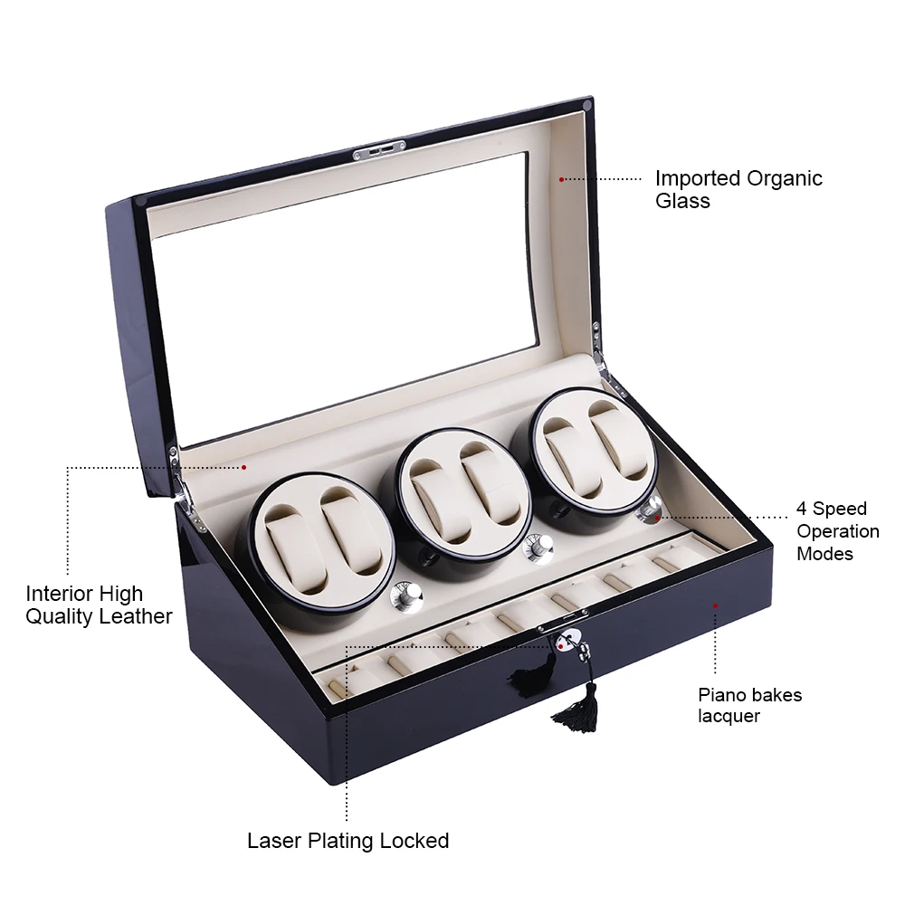 Watch Winder for 6 Automatic Watches with 7 Extra Storages | Наручные часы