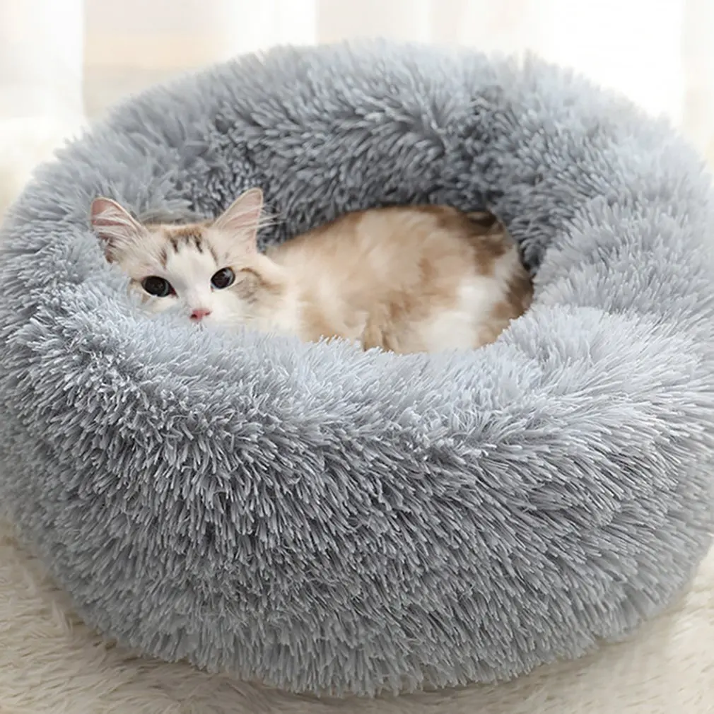 

Pet Cat Dog Nest Kennel Four Seasons Universal Deep Sleep Long Hair Round Nest Plush Pp Cotton Pet Nest