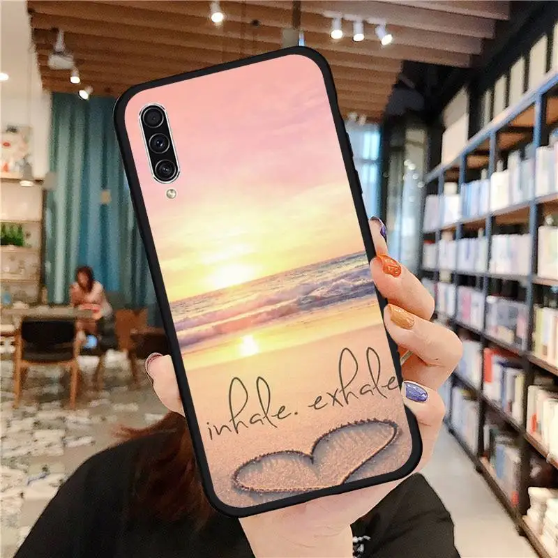 

beach Pink love clouds starry sky Phone Case coque For Samsung Galaxy A note S 9 10 40 50 71 30 21 s 20 E j4 plus M21 51
