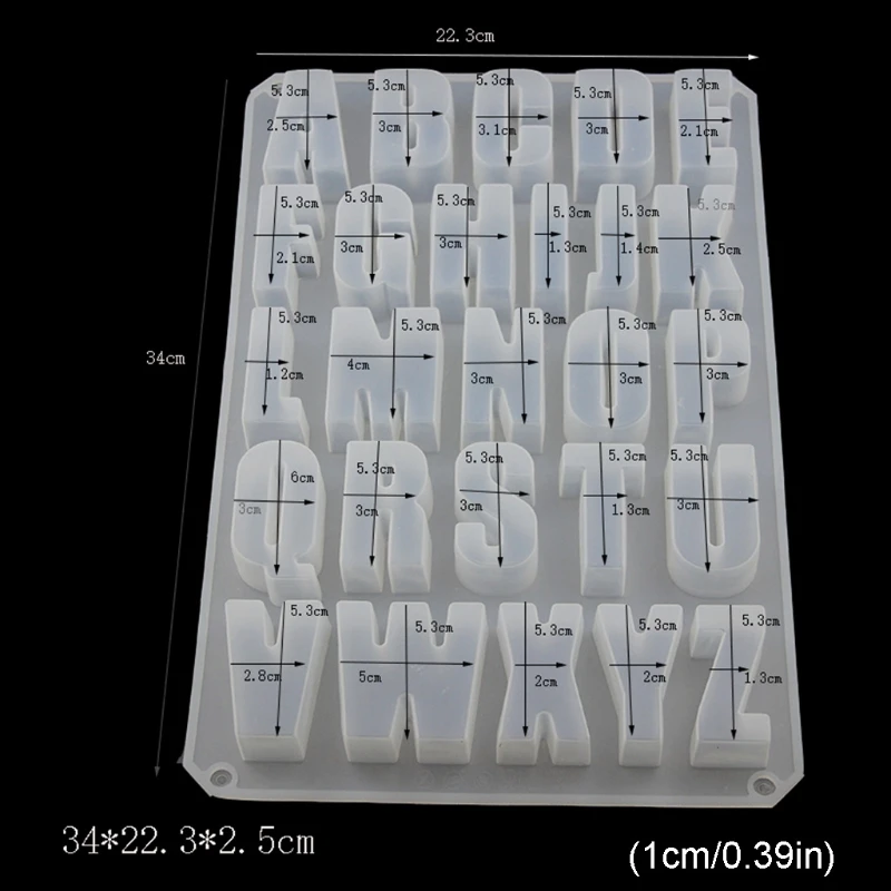 

English Letter Pendant Resin Mold Kit Large Letter Silicone Casting Mold Alphabet Resin Casting Mold Art Craft Tools Kit