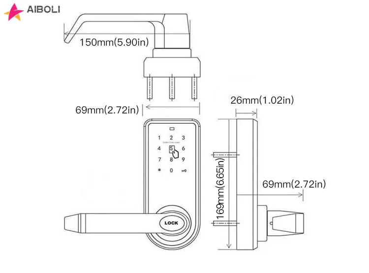 Цифровой смарт замок AIBOLI из цинкового сплава защита от кражи электронный дверной