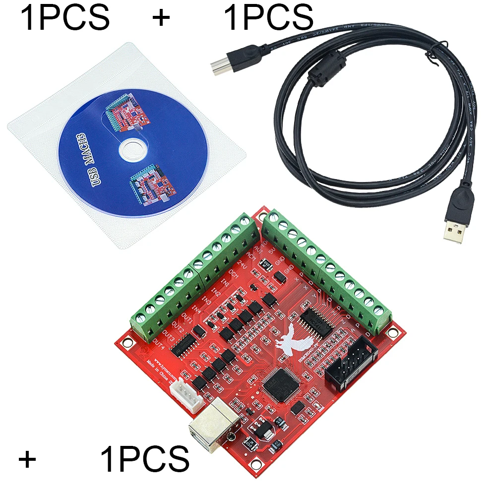 3 шт./компл. 1 шт. коммутационная плата MACH3 + USB провод CD CNC 100 кГц 4 осевой интерфейс