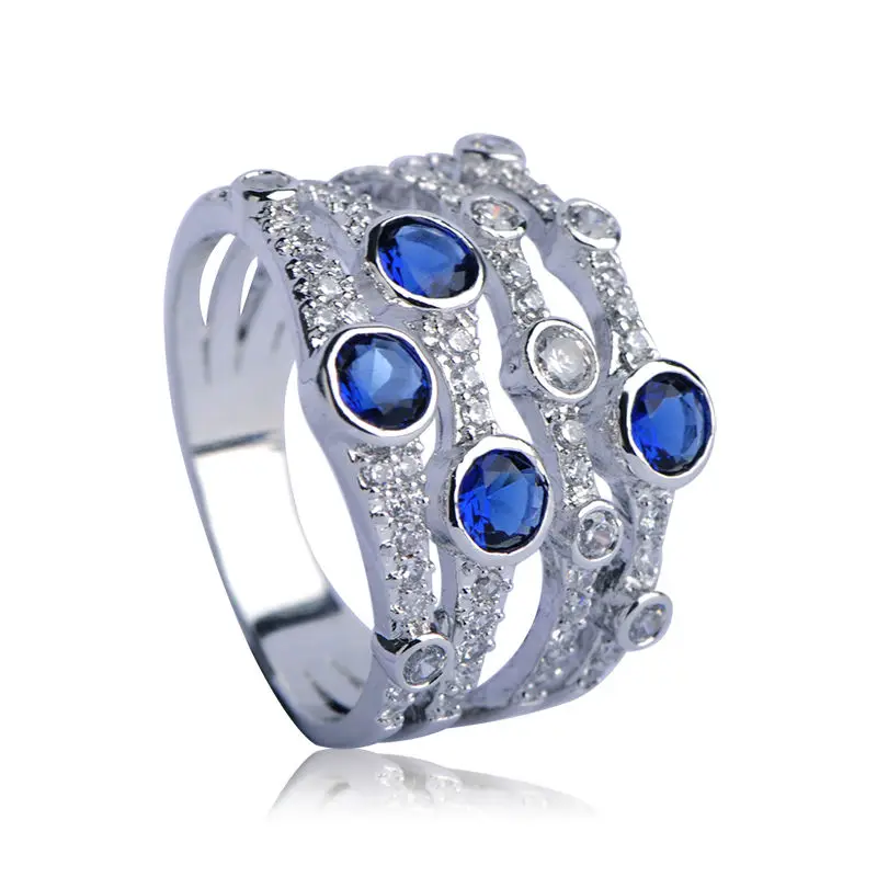 MECHOSEN Сверкающие Красочные кольца для мужчин и женщин со стразами Свадебные