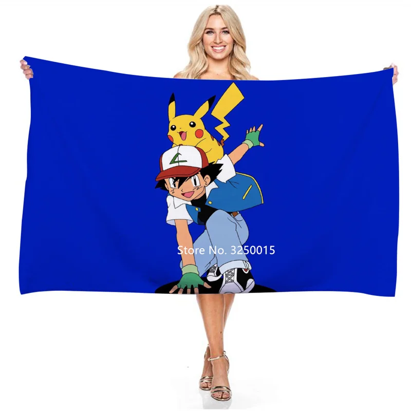 Желтое быстросохнущее пляжное полотенце из микрофибры с 3D-принтом для девочек |