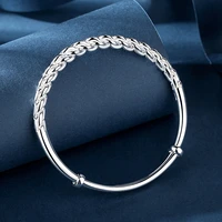100 999 sterling silver twist bracelet womens push pull ring hand woven silver jewelry bracelet give a woman a lover gift