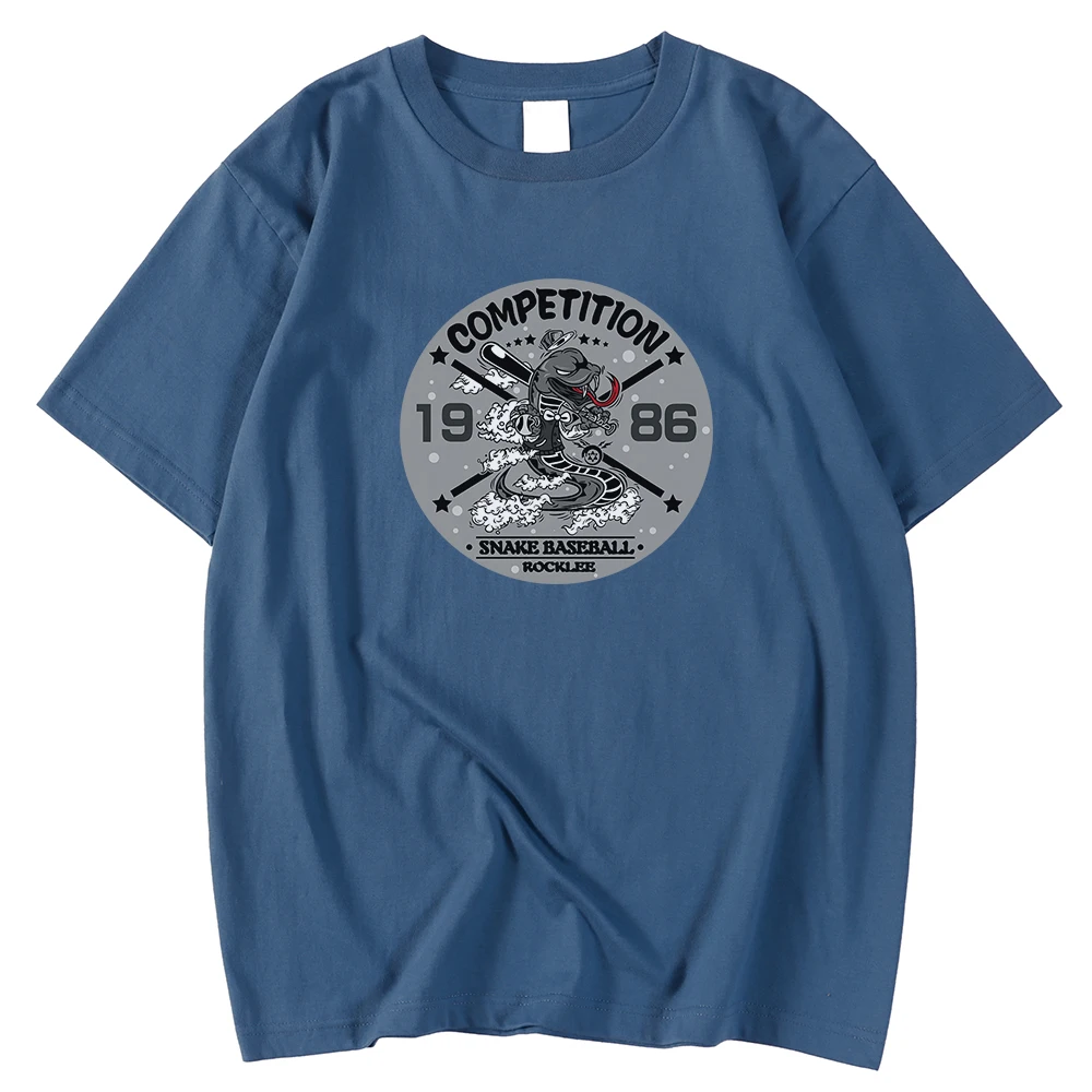 

Men's Vintage T-Shirt Loose O-Neck Shirt Competition Gossip Snake Print Clothing Plus Size S-Xxxl