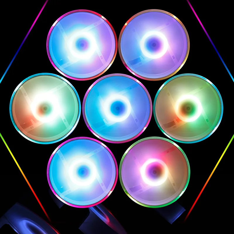 Aigo Интеллектуальный компьютерный RGB вентилятор, чехол для ПК, кулер для охлаждения, 120 мм вентиляторы, RGB регулировка 3 P-5 V, светильник AURA SYNC, тихий, cpu, охлаждающий светодиодный вентилятор