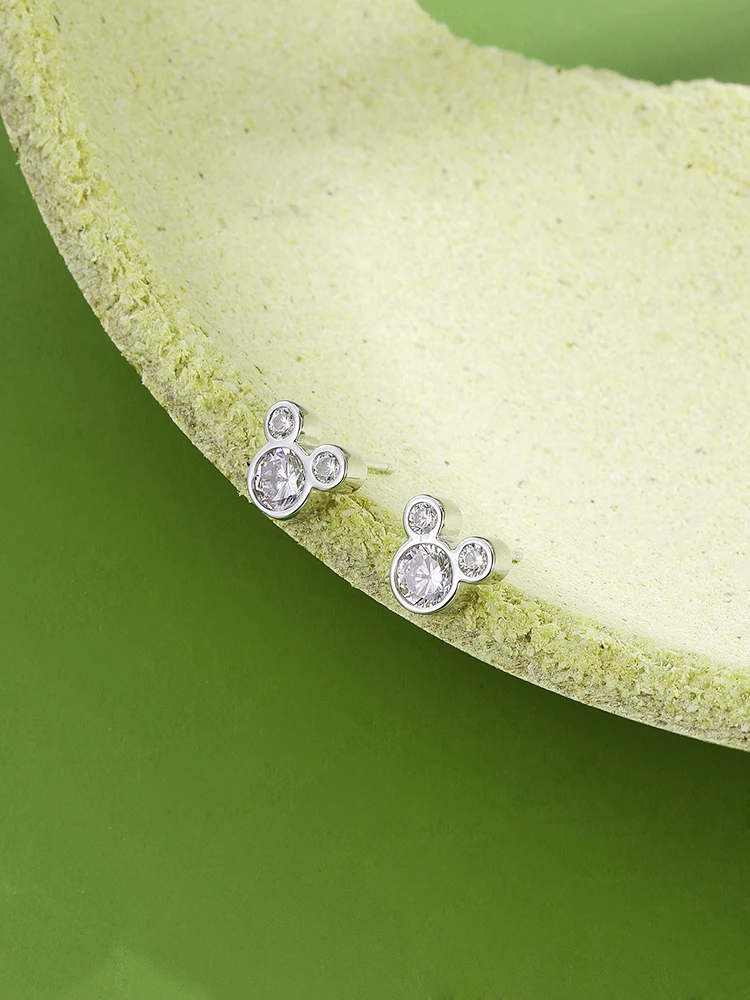 

INALIS 100% 925 Sterling Silver Cute Dazzling Mouse Stud Earrings For Women Girl Anniversary Earring Jewelry Gift Hot Selling