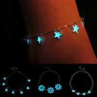 little star heart flower glow in the dark ankle bracelet anklet womens jewelry