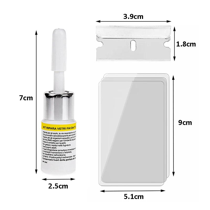 Инструмент для ремонта лобового стекла автомобиля комплект жидкостей Ремонта