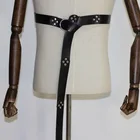 Кожаный ремень в средневековом стиле для мужчин, длинный пояс с узлом в стиле стимпанк, пиратский рыцарский костюм викингов, аксессуар для косплея для взрослых