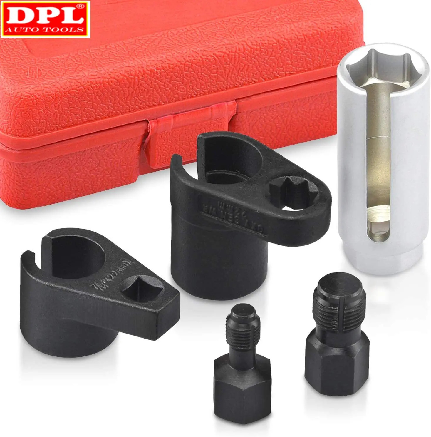 

5pcs Oxygen Sensor Wrench Kit for Auto O2 Socket Removal Install Offset Vacuum Sensor Socket Thread Chaser Tool