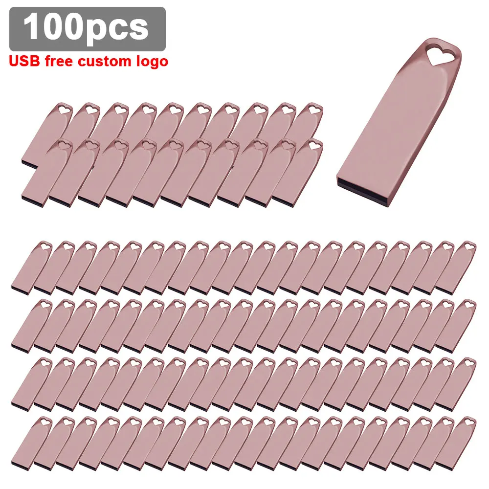 

100pcs/lot Portable Metal usb flash drive Pendrive 128GB 64GB 32GB 16GB pen drive flash USB memory stick free customer logo