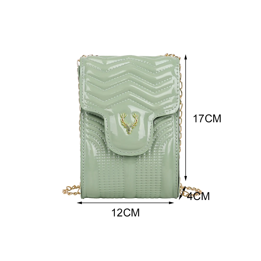 

Women Fashion Weave Pattern PU Leather Shoulder Crossbody Messenger Bag Casual Ladies Solid Color Chain Mini Flap Purse Handbag