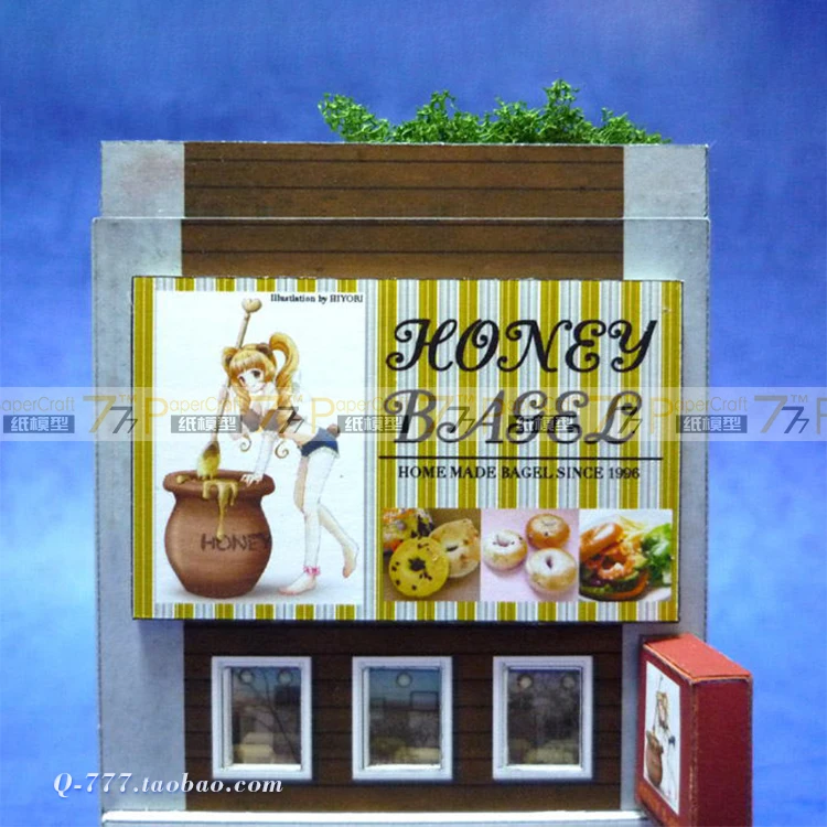 

1:150 1:100 Japanese Architectural Scene 23 Fast Food Restaurant Bakery 3 Paper Model Sand Table 3D Paper Model Children Toys