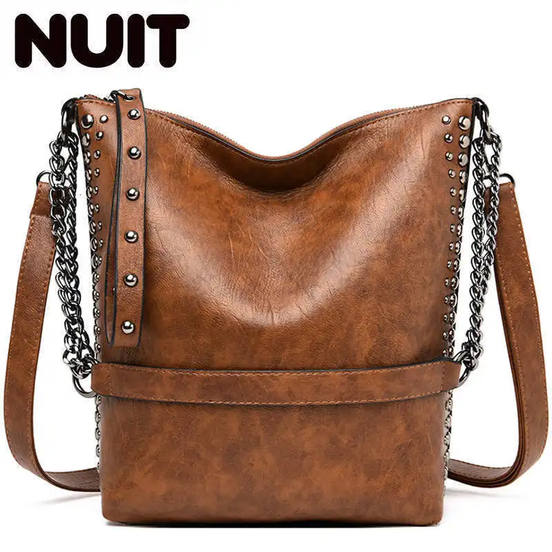 Женская сумка на цепочке с заклепками роскошная женские сумки из мягкой кожи