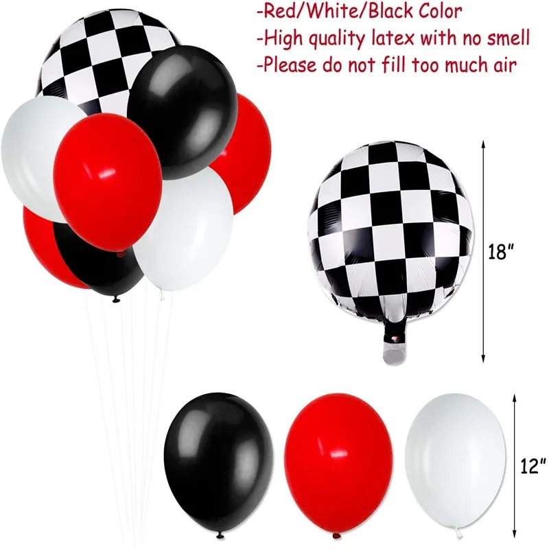 Conjunto de decoraci&oacute;n con tem&aacute;tica de coches de carreras, cartel Indicador de feliz cumplea&ntilde;os, fiesta, banderines, globos, tel&oacute;n de fondo-2