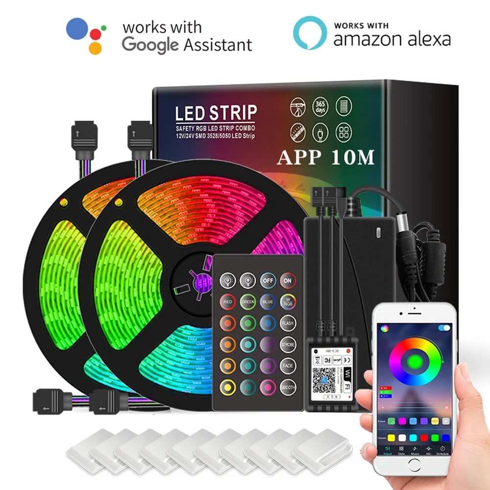 

Светодиодсветильник лента RGB SMD 2835/5050 с поддержкой Wi-Fi, 5/10 м