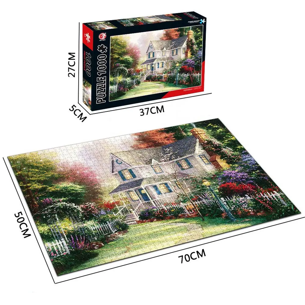 

1000 Pieces Paper Landscape Architecture Scene Series Decompression Jigsaw 3D DIY Puzzle Toy Improving Intelligence Indoor Toys