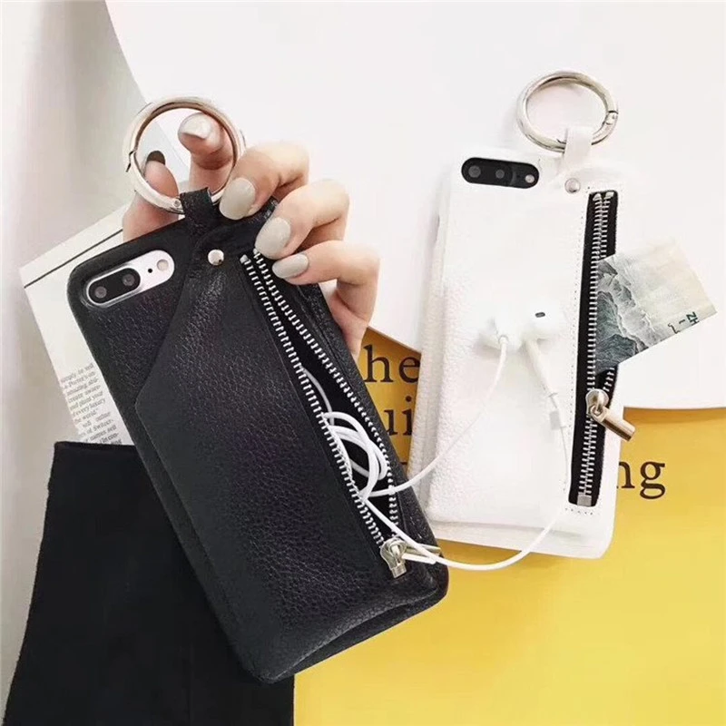 Роскошный чехол для телефона IPhone 12 Pro Max 12pro 12mini кожаный с карманом на молнии 11pro max X