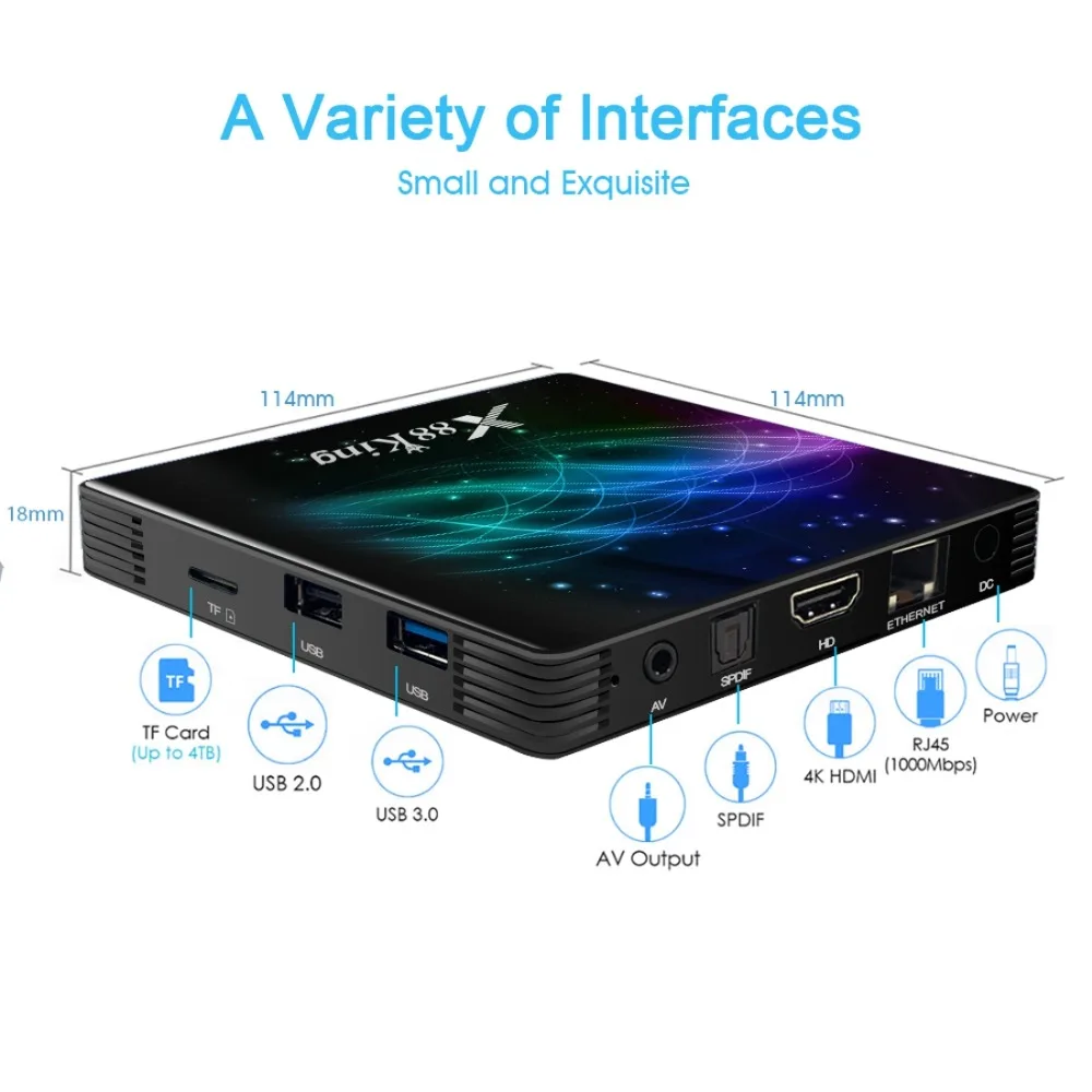 ТВ-приставка LEMADO Amlogic S922X Android 9,0 BT 5,0 4GB 128GB 4K Youtube Netflix Google голосовой помощник X88 King Android tv Box