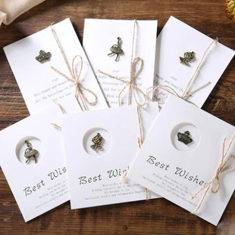 Простые складные карты белый фон ретро галстук Yi пеньковая веревка новый год