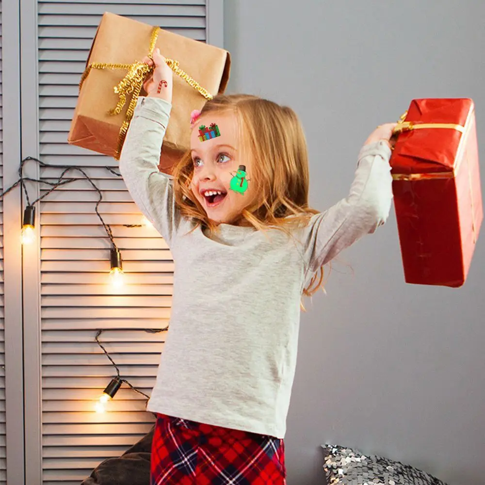 Новогодняя временная детская водонепроницаемая Рождественская тату-наклейка