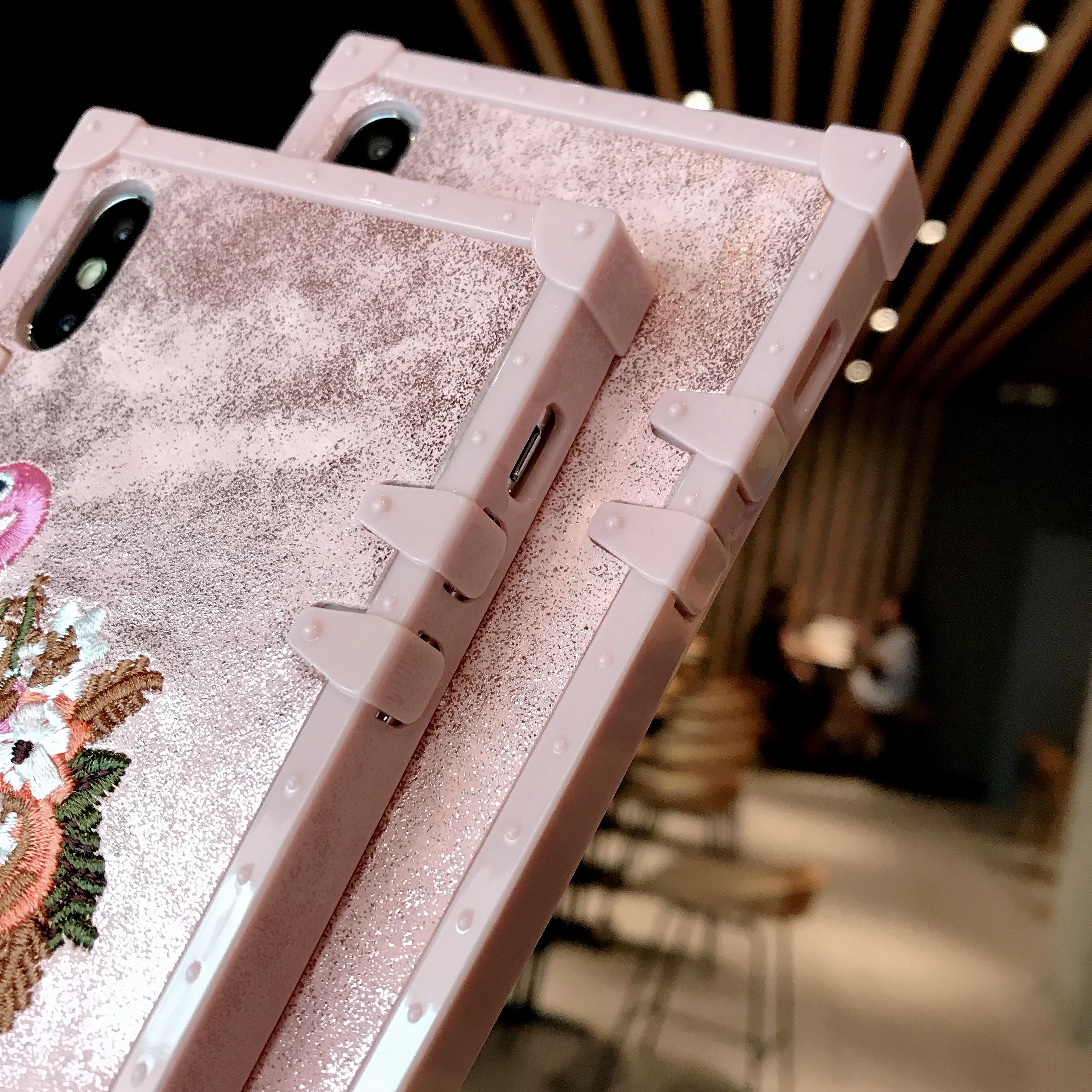 Чехол для iPhone X XS Xr Xs Max чехол корейский квадратный вышивка Фламинго девушек с