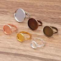 10pcslot 7 colors 101214161820mm blank ring base settings fit round flatback cabochon ring base cameo jewelry making