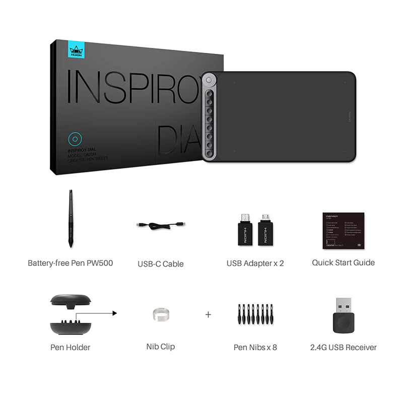 Huion Новое поступление Inspiroy Dial Q620M графический планшет беспроводной рисунок цифровая ручка планшет с циферблатом для ПК и Android