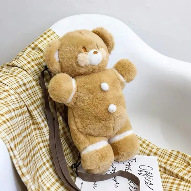 Kawail Bear Plush Backpack Cartoon Animal Boy Girl Universal Shoulder Bag Cute Plush Doll Toys Kid Birthday Christmas Gift